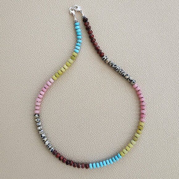 JASPER & JADE NECKLACE--20" - Picture 2 of 3